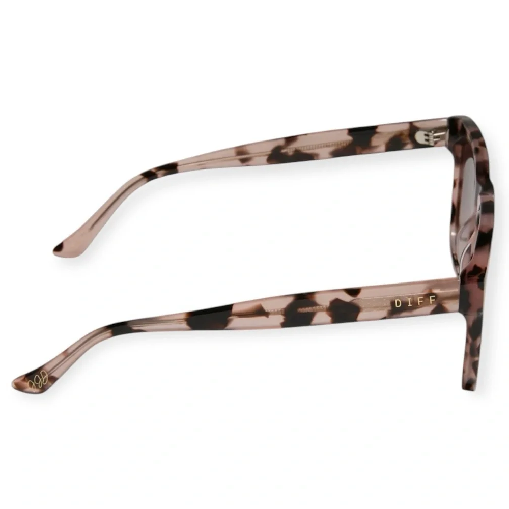 DIFF Sicily Sunglasses Himalayan Tortoise Frames Taupe Mirror Lens NWT